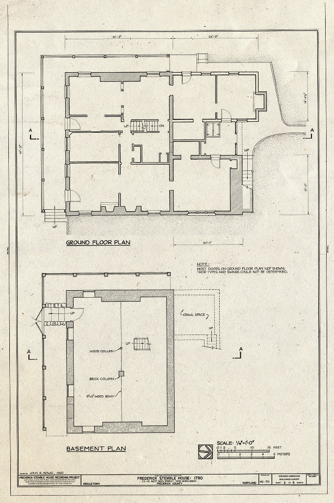 Blueprint HABS MD,11-MIDTO,1- (Sheet 2 of 6) - Frederick Stemble House, 113-115 West Main Street, Middletown, Frederick County, MD