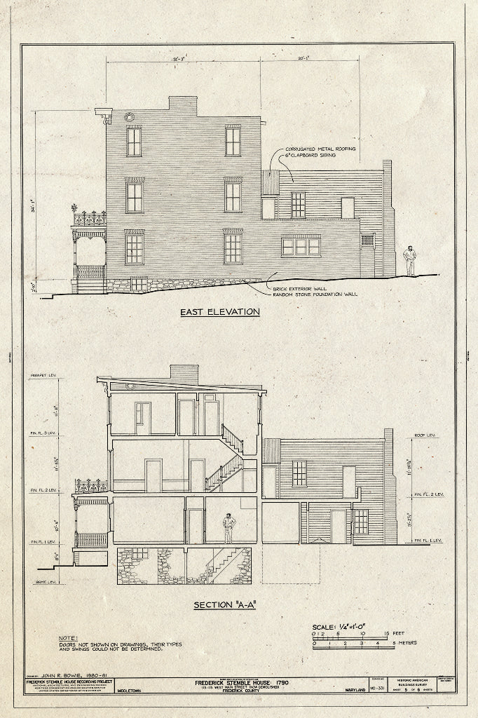 Blueprint HABS MD,11-MIDTO,1- (Sheet 5 of 6) - Frederick Stemble House, 113-115 West Main Street, Middletown, Frederick County, MD
