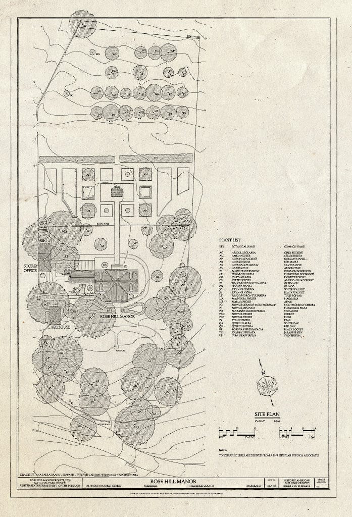 Blueprint HABS MD,11-FRED.V,10- (Sheet 2 of 31) - Rose Hill Manor, 1611 North Market Street, Frederick, Frederick County, MD
