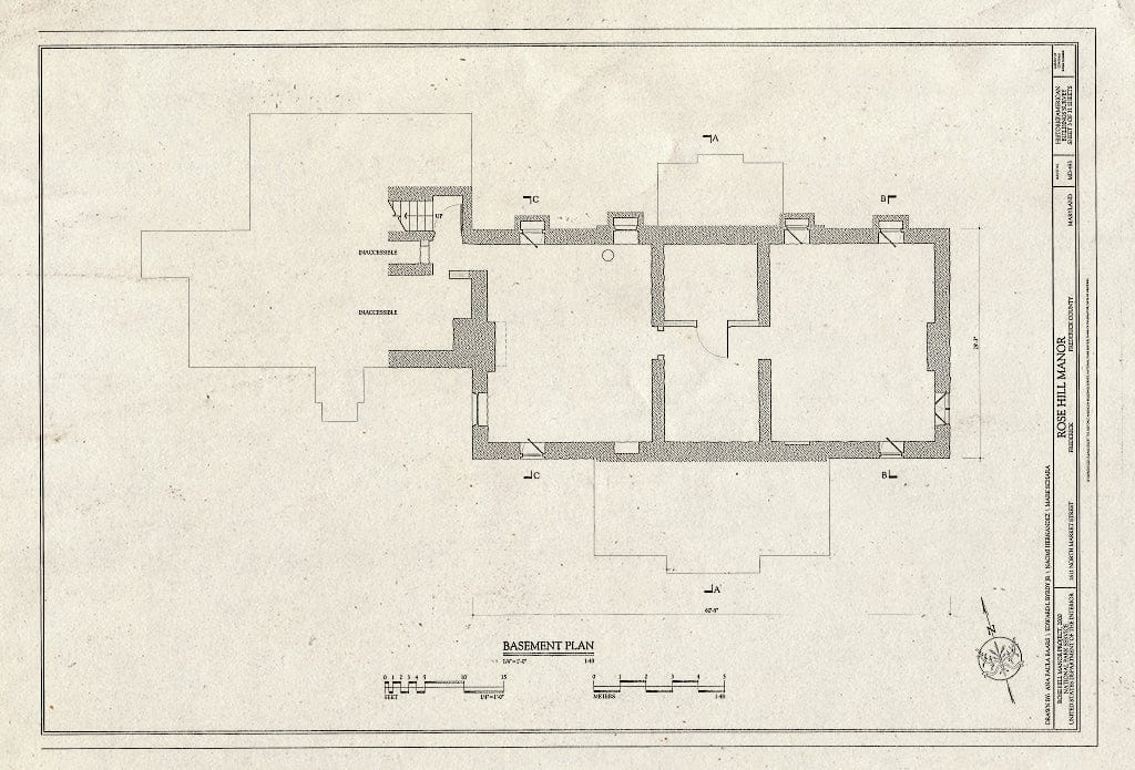 Blueprint HABS MD,11-FRED.V,10- (Sheet 3 of 31) - Rose Hill Manor, 1611 North Market Street, Frederick, Frederick County, MD