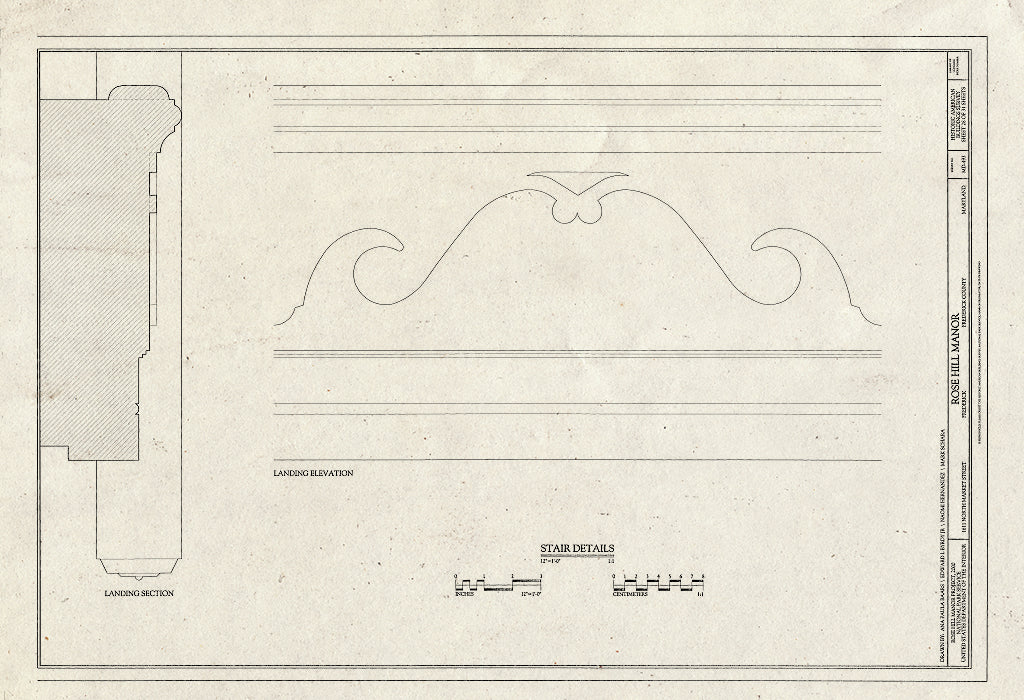 Blueprint HABS MD,11-FRED.V,10- (Sheet 28 of 31) - Rose Hill Manor, 1611 North Market Street, Frederick, Frederick County, MD