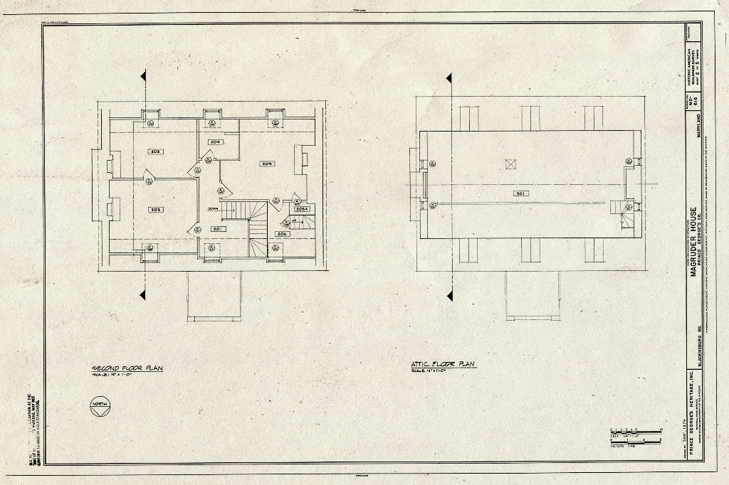 Blueprint HABS MD,17-BLAD,3- (Sheet 2 of 5) - Magruder House, 4703 Annapolis Road (Bladensburg Road), Bladensburg, Prince George's County, MD