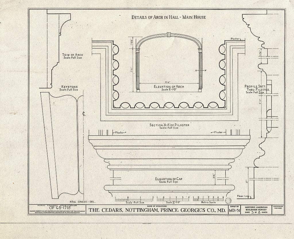 Blueprint HABS MD,17-NOT,1- (Sheet 5 of 8) - The Cedars, Nottingham, Anne Arundel County, MD