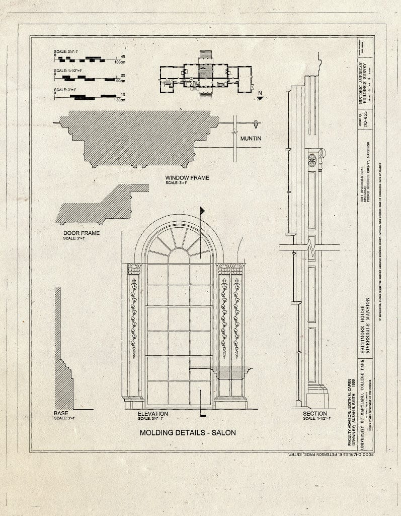 Blueprint HABS MD,17-RIV,1- (Sheet 4 of 4) - Baltimore House, 4811 Riverdale Road, Riverdale Park, Prince George's County, MD