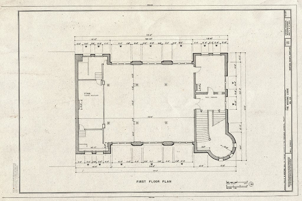 Blueprint HABS MD,13-BELA,4- (Sheet 3 of 8) - Masonic Lodge, Wall Street, Bel Air, Harford County, MD