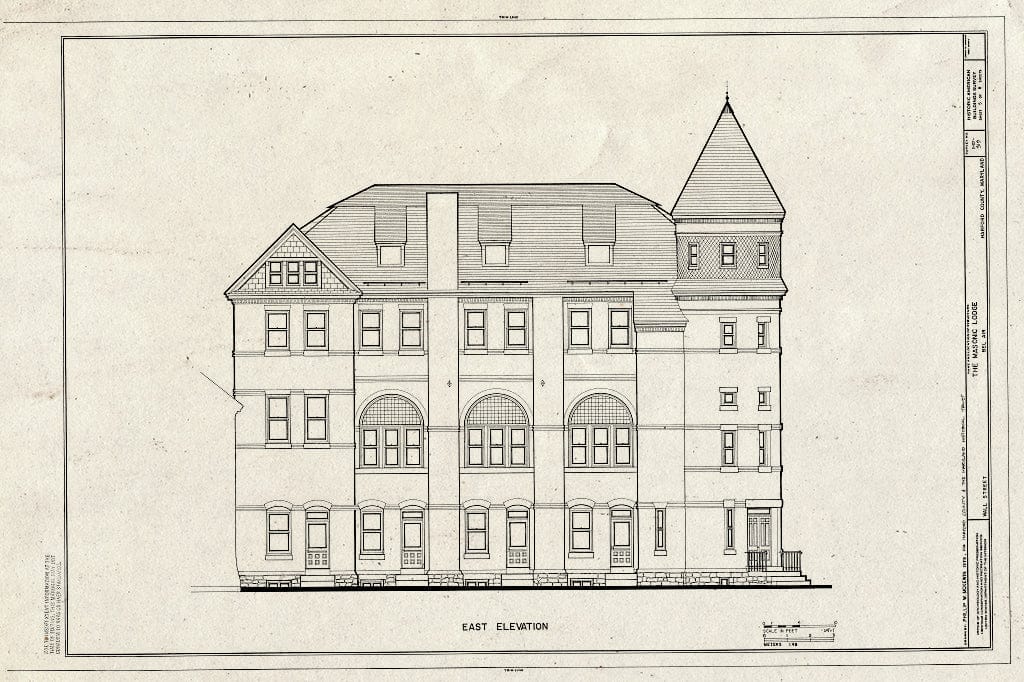 Blueprint HABS MD,13-BELA,4- (Sheet 5 of 8) - Masonic Lodge, Wall Street, Bel Air, Harford County, MD