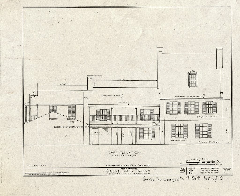 Blueprint HABS MD,16-,20- (Sheet 6 of 10) - Chesapeake & Ohio Canal, Great Falls Tavern, Lock 20, MacArthur Boulevard Vicinity, Great Falls, Montgomery County, MD