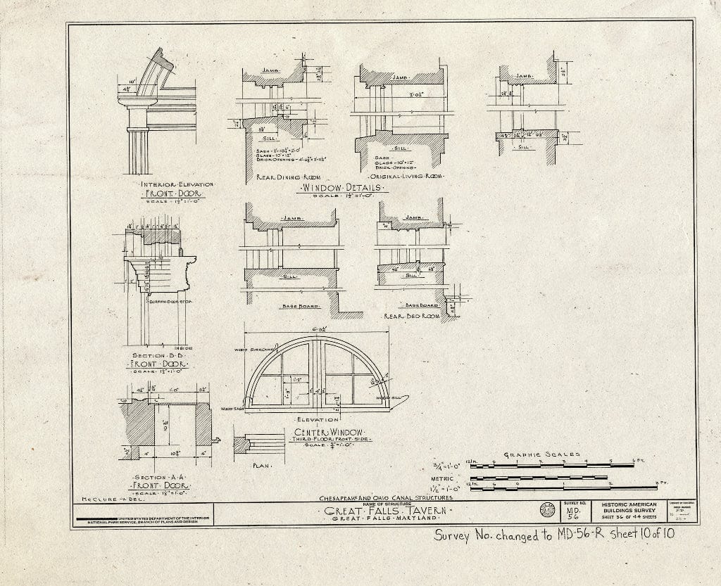 Blueprint HABS MD,16-,20- (Sheet 10 of 10) - Chesapeake & Ohio Canal, Great Falls Tavern, Lock 20, MacArthur Boulevard Vicinity, Great Falls, Montgomery County, MD