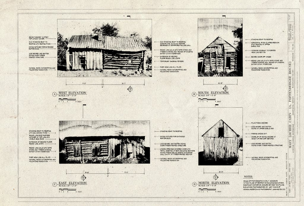 Blueprint HABS MD,22-Anti.V,2- (Sheet 4 of 5) - Mary Locher Cabin, Route 65 (Hagerstown Pike), Sharpsburg, Washington County, MD