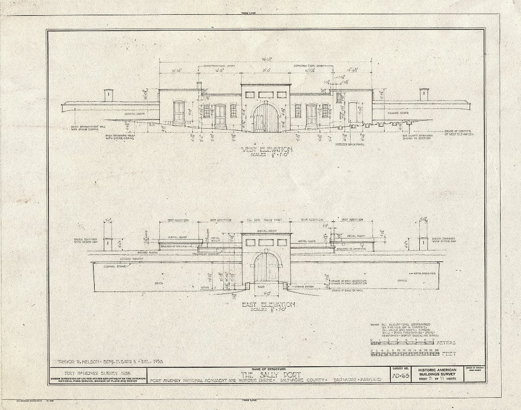Blueprint HABS MD,4-BALT,5- (Sheet 3 of 11) - Fort McHenry National Monument & Historic Shrine, East Fort Avenue at Whetstone Point, Baltimore, Independent City, MD