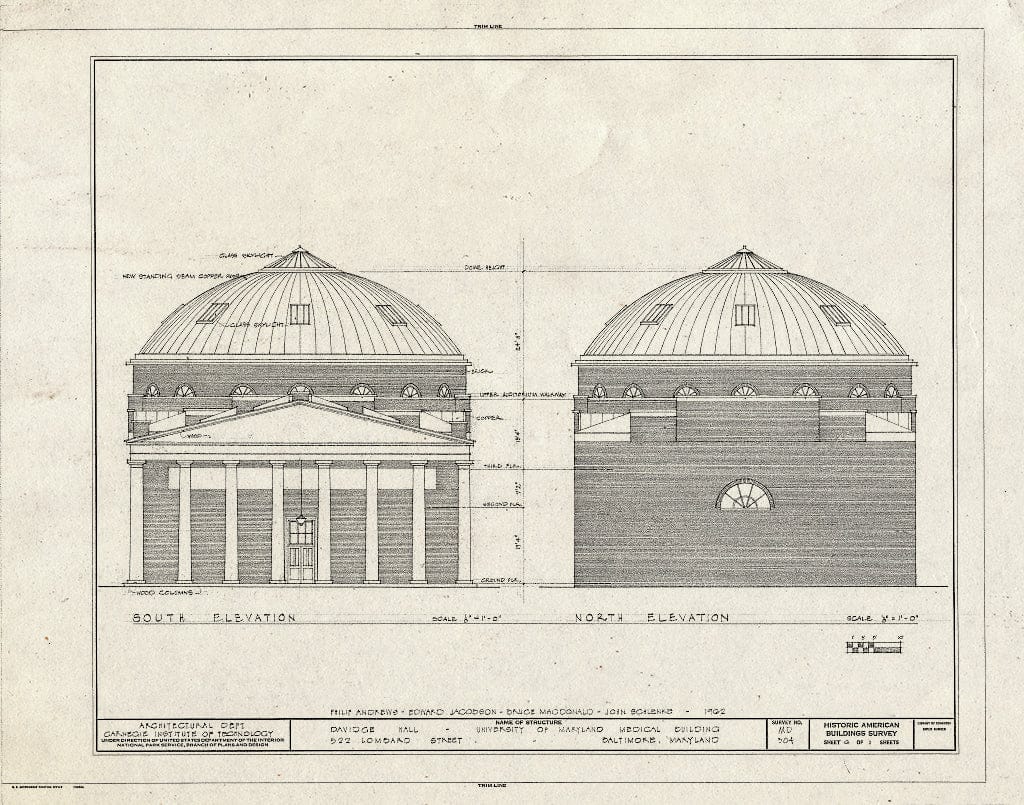 Blueprint HABS MD,4-BALT,59- (Sheet 6 of 11) - University of Maryland, Medical Building, Greene & Lombard Streets, Baltimore, Independent City, MD