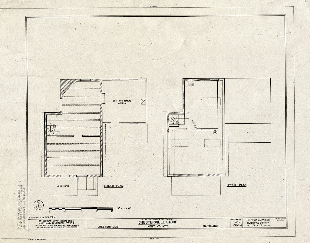 Blueprint HABS MD,15-CHESV,2A- (Sheet 3 of 3) - Town of Chesterville, Chesterville Store, Morgnec Road & Route 290, Chesterville, Kent County, MD