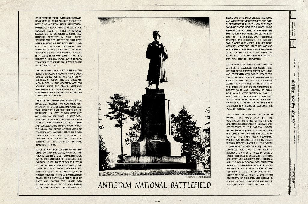 Blueprint HABS MD,22-Sharp,1- (Sheet 1 of 1) - Antietam National Cemetery, Shepherdstown Pike (State Route 34), Sharpsburg, Washington County, MD