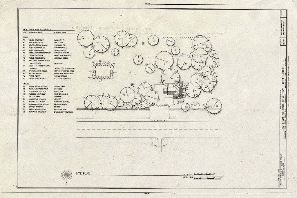 Blueprint HABS MD,22-Sharp,1A- (Sheet 1 of 8) - Antietam National Cemetery, Lodge House, Shepherdstown Pike (State Route 34), Sharpsburg, Washington County, MD
