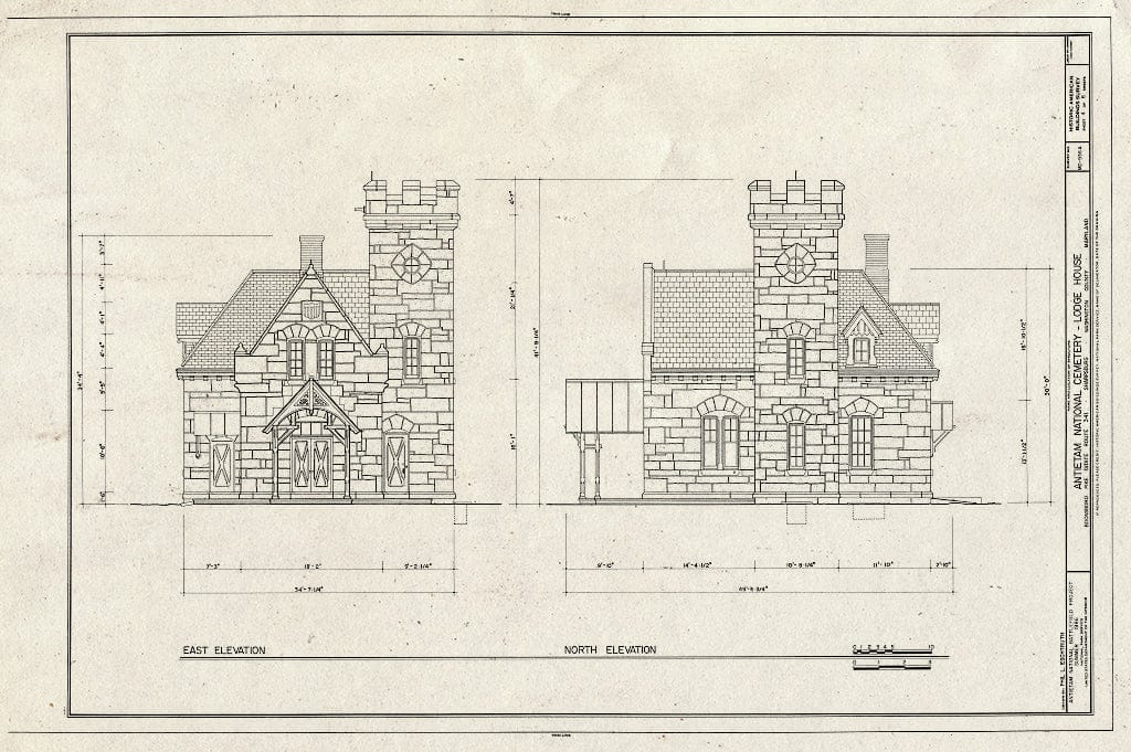 Blueprint HABS MD,22-Sharp,1A- (Sheet 4 of 8) - Antietam National Cemetery, Lodge House, Shepherdstown Pike (State Route 34), Sharpsburg, Washington County, MD
