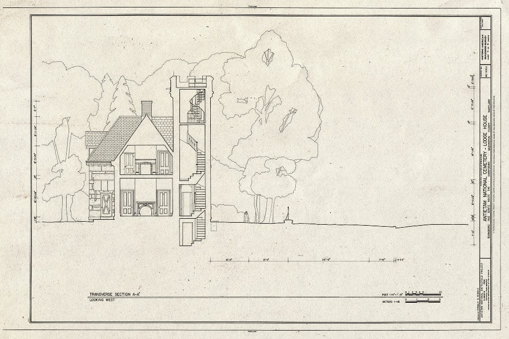 Blueprint HABS MD,22-Sharp,1A- (Sheet 5 of 8) - Antietam National Cemetery, Lodge House, Shepherdstown Pike (State Route 34), Sharpsburg, Washington County, MD