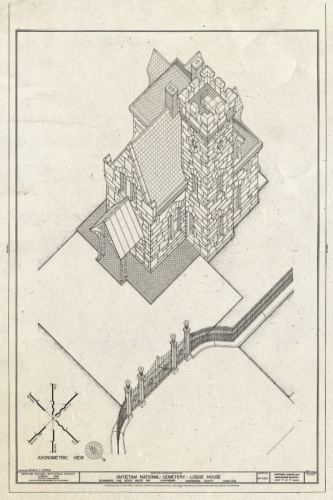 Blueprint HABS MD,22-Sharp,1A- (Sheet 8 of 8) - Antietam National Cemetery, Lodge House, Shepherdstown Pike (State Route 34), Sharpsburg, Washington County, MD