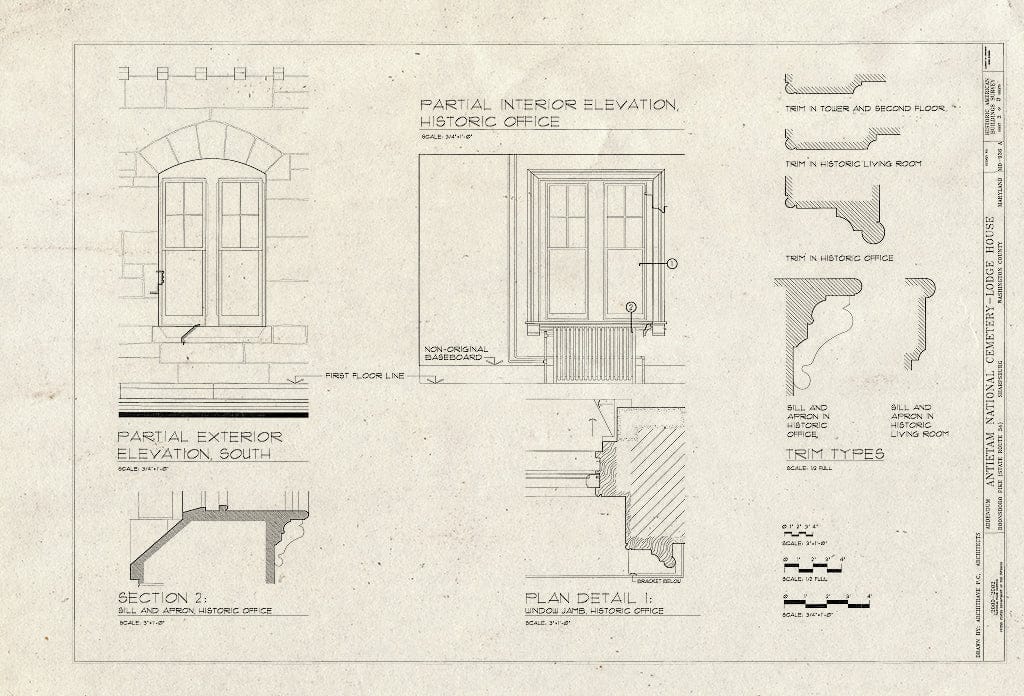 Blueprint HABS MD,22-Sharp,1A- (Sheet 3 of 3) - Antietam National Cemetery, Lodge House, Shepherdstown Pike (State Route 34), Sharpsburg, Washington County, MD