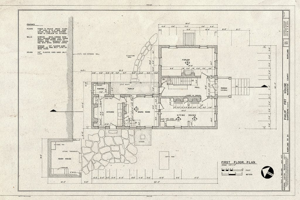 Blueprint HABS MD,22-Sharp.V,8- (Sheet 3 of 9) - Philip Pry Farm, House, Boonsboro Pike (SR 34), Sharpsburg, Washington County, MD