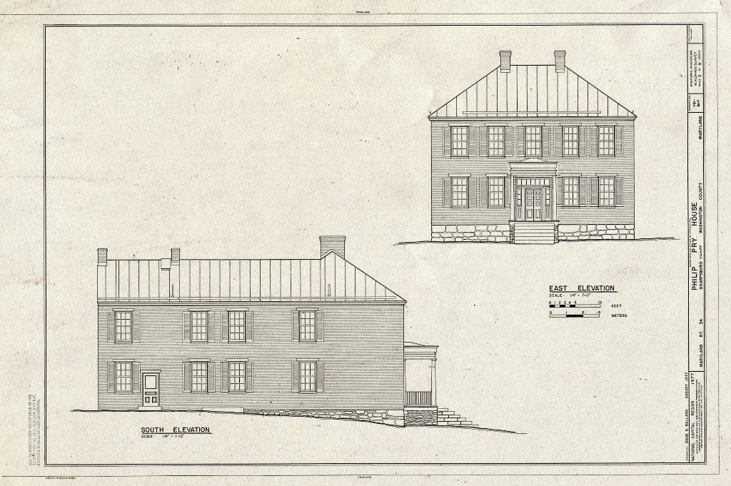 Blueprint HABS MD,22-Sharp.V,8- (Sheet 5 of 9) - Philip Pry Farm, House, Boonsboro Pike (SR 34), Sharpsburg, Washington County, MD