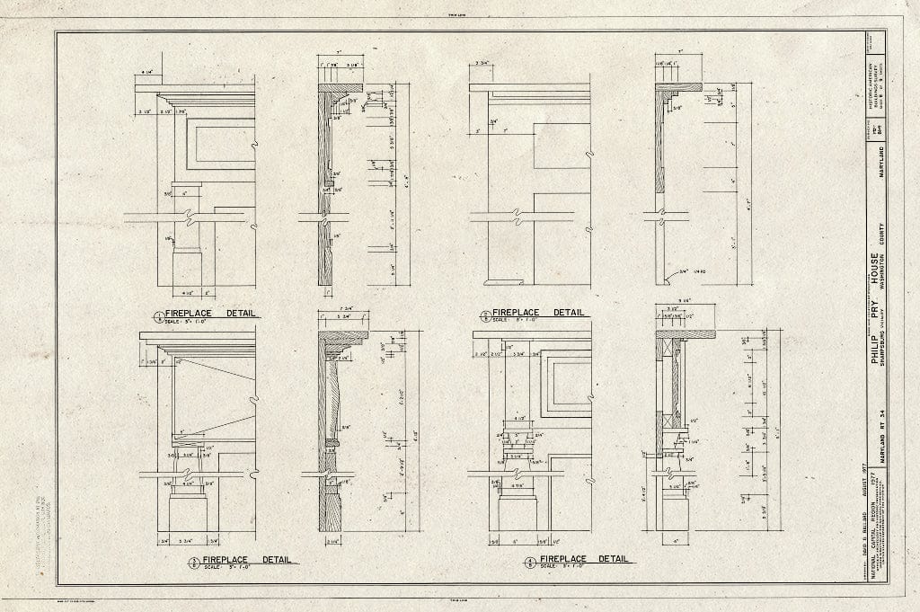 Blueprint HABS MD,22-Sharp.V,8- (Sheet 8 of 9) - Philip Pry Farm, House, Boonsboro Pike (SR 34), Sharpsburg, Washington County, MD