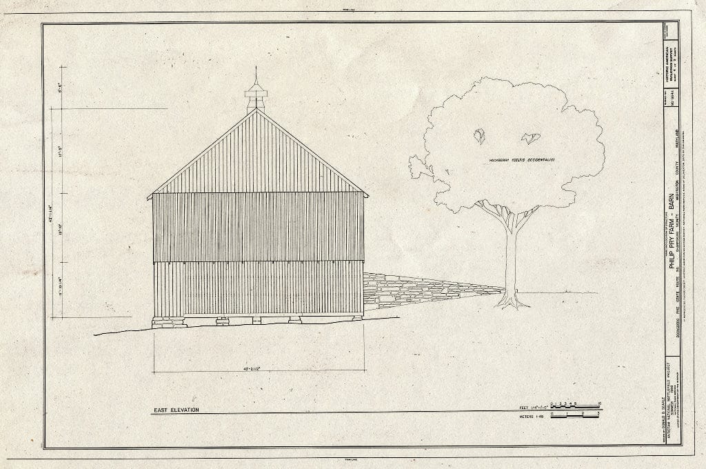 Blueprint HABS MD,22-Sharp.V,8-A- (Sheet 4 of 9) - Philip Pry Farm, Barn, Boonsboro Pike (SR 34), Sharpsburg, Washington County, MD