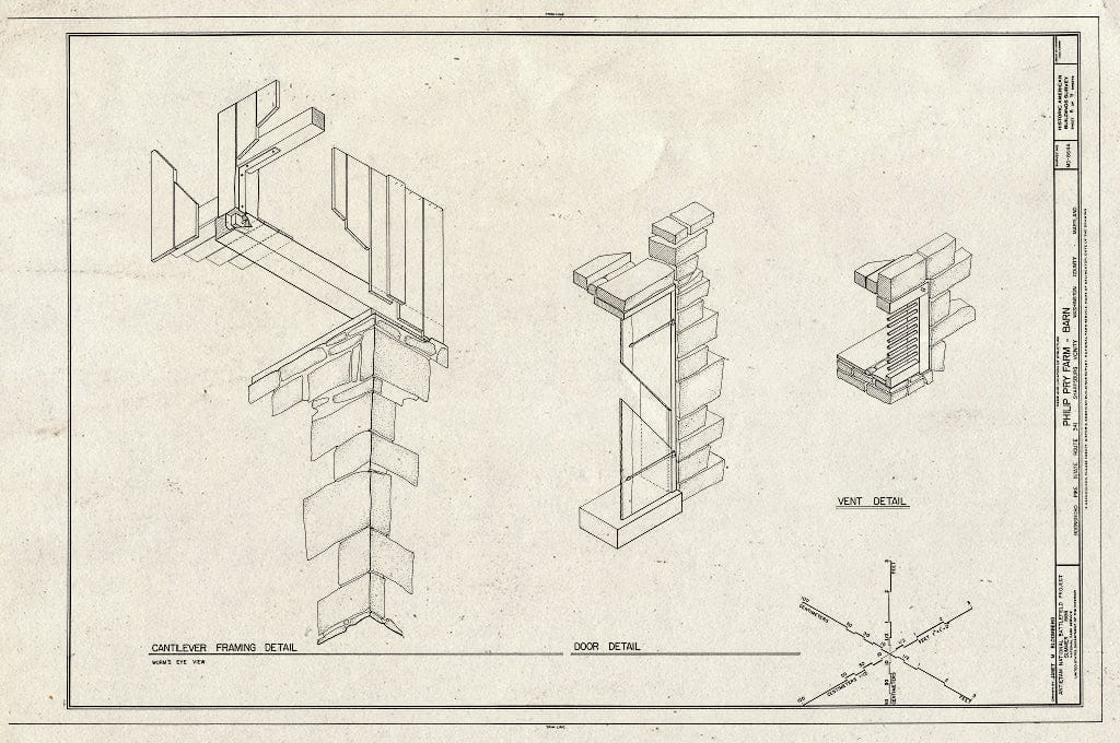 Blueprint HABS MD,22-Sharp.V,8-A- (Sheet 8 of 9) - Philip Pry Farm, Barn, Boonsboro Pike (SR 34), Sharpsburg, Washington County, MD