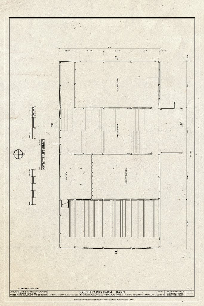 Blueprint HABS MD,22-Sharp.V,11-A- (Sheet 3 of 8) - Joseph Parks Farm, Barn, Sharpsburg, Washington County, MD