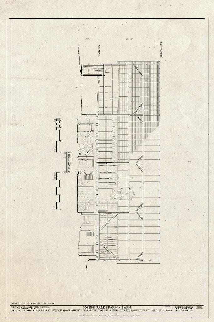 Blueprint HABS MD,22-Sharp.V,11-A- (Sheet 7 of 8) - Joseph Parks Farm, Barn, Sharpsburg, Washington County, MD