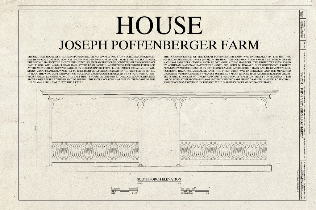 Blueprint Title - Joseph Poffenberger Farm, House, 17834 Mansfield Avenue, Sharpsburg, Washington County, MD