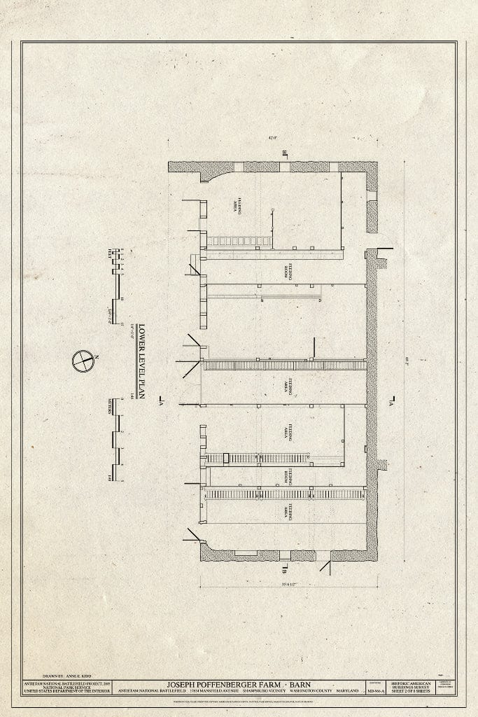 Blueprint HABS MD,22-Sharp.V,19-A- (Sheet 2 of 8) - Joseph Poffenberger Farm, Barn, 17834 Mansfield Avenue, Sharpsburg, Washington County, MD
