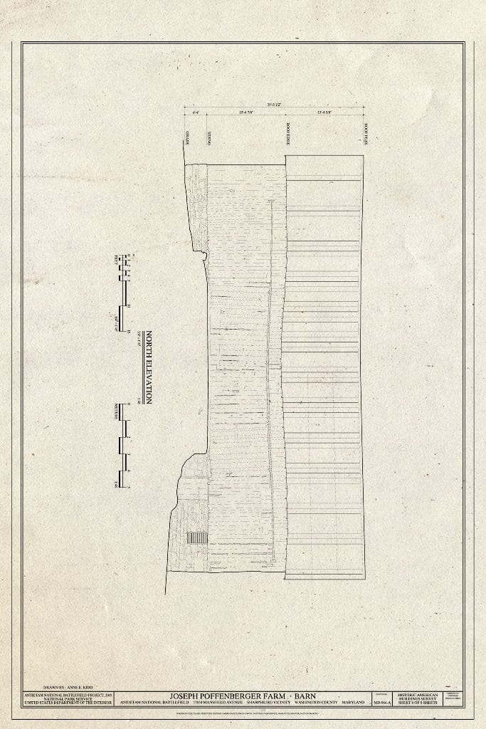Blueprint HABS MD,22-Sharp.V,19-A- (Sheet 6 of 8) - Joseph Poffenberger Farm, Barn, 17834 Mansfield Avenue, Sharpsburg, Washington County, MD