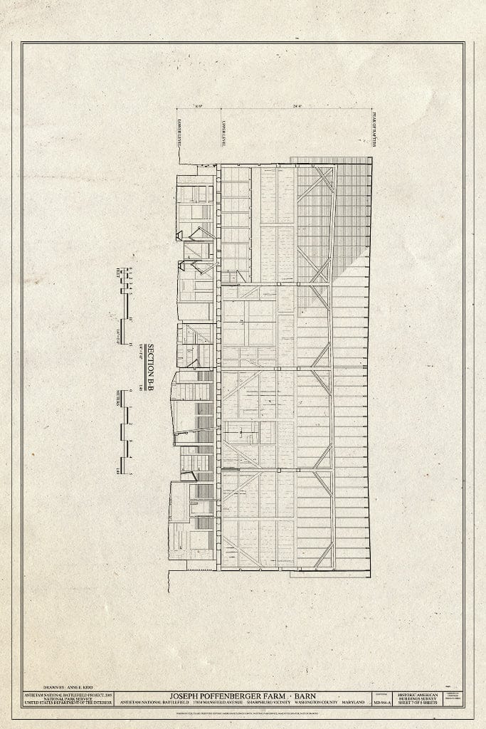 Blueprint HABS MD,22-Sharp.V,19-A- (Sheet 7 of 8) - Joseph Poffenberger Farm, Barn, 17834 Mansfield Avenue, Sharpsburg, Washington County, MD