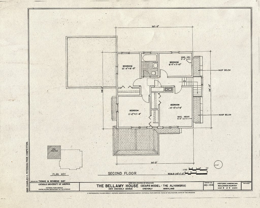 Blueprint HABS MD,17-CHEV,1- (Sheet 3 of 4) - The Bellamy House, 2819 Cheverly Avenue, Cheverly, Prince George's County, MD