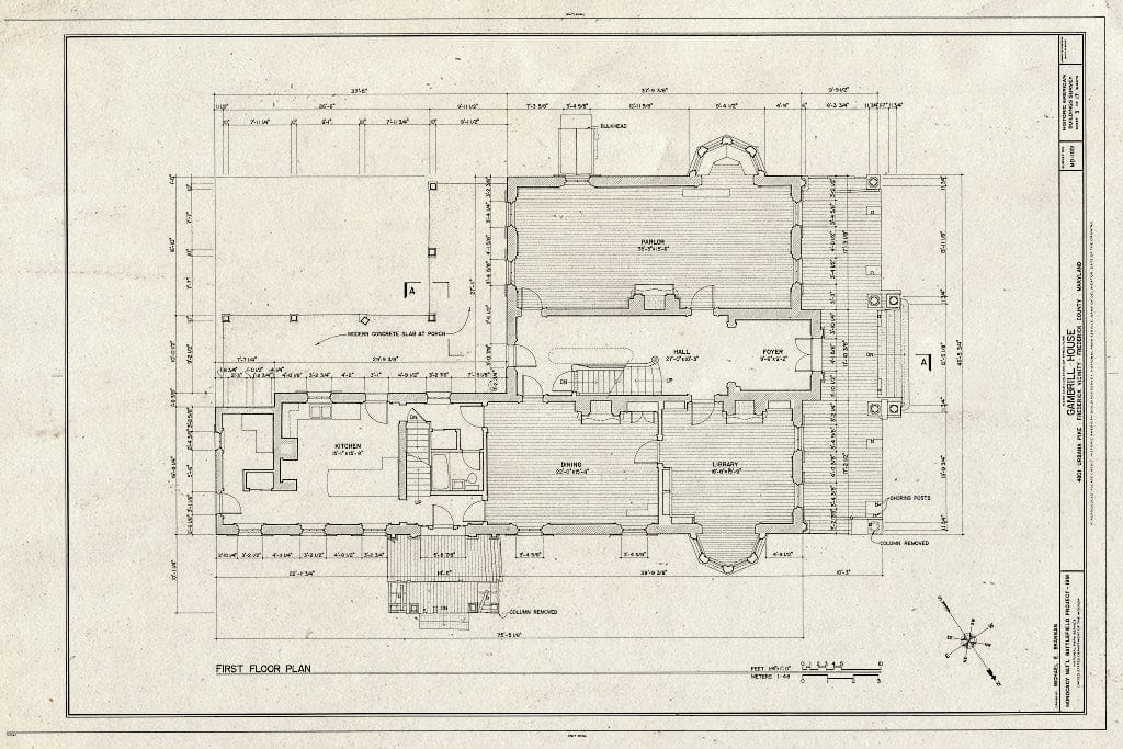 Blueprint HABS MD,11-FRED.V,18- (Sheet 3 of 17) - Gambrill House, Urbana Park, Frederick, Frederick County, MD