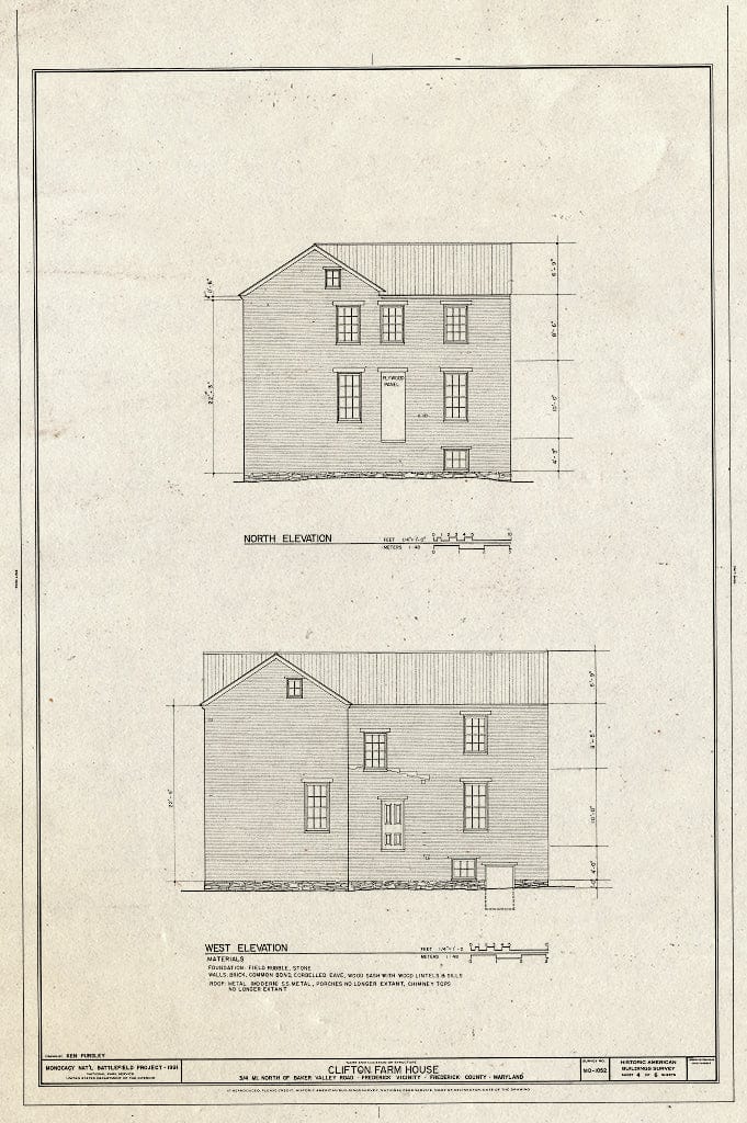 Blueprint HABS MD,11-FRED.V,17- (Sheet 4 of 6) - Clifton Farm, Off Baker Road, Frederick, Frederick County, MD