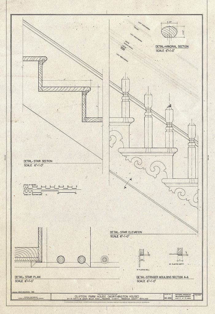 Blueprint HABS MD,11-FRED.V,17- (Sheet 2 of 6) - Clifton Farm, Off Baker Road, Frederick, Frederick County, MD