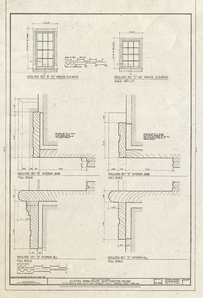 Blueprint HABS MD,11-FRED.V,17- (Sheet 5 of 6) - Clifton Farm, Off Baker Road, Frederick, Frederick County, MD