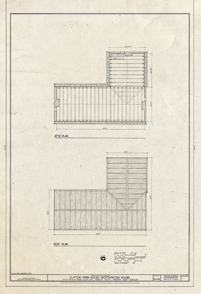 Blueprint HABS MD,11-FRED.V,17- (Sheet 6 of 6) - Clifton Farm, Off Baker Road, Frederick, Frederick County, MD