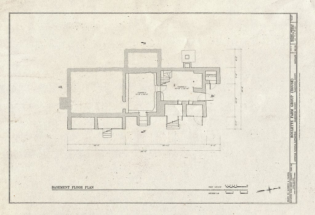 Blueprint HABS MD,22-Anti.V,1- (Sheet 2 of 10) - Roulette Farm, House, Sharpsburg, Washington County, MD