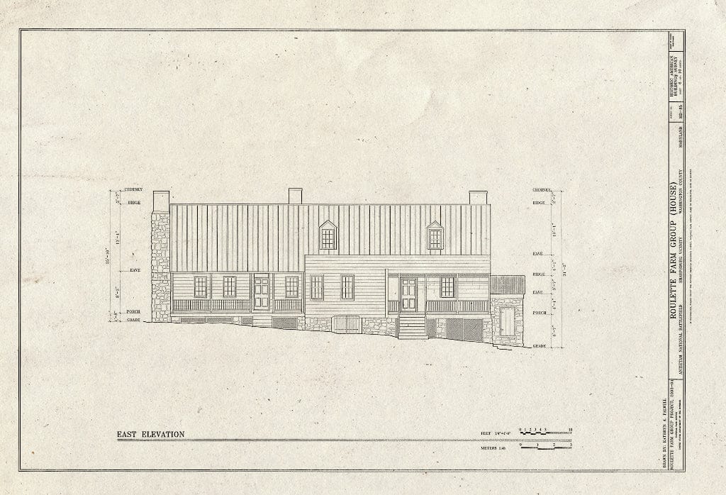 Blueprint HABS MD,22-Anti.V,1- (Sheet 6 of 10) - Roulette Farm, House, Sharpsburg, Washington County, MD