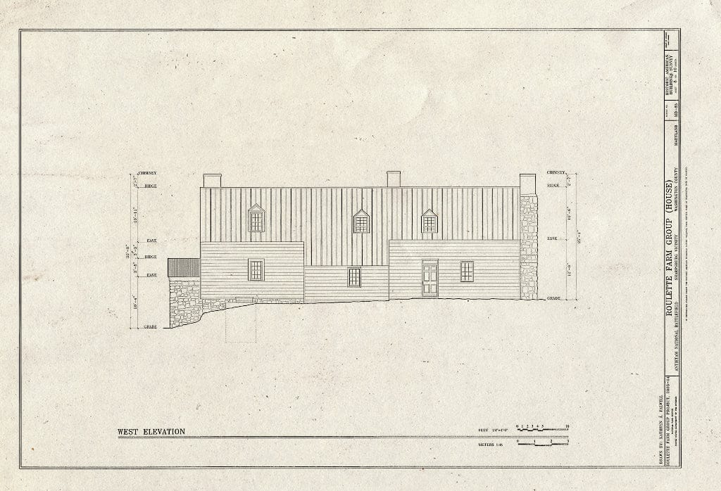 Blueprint HABS MD,22-Anti.V,1- (Sheet 8 of 10) - Roulette Farm, House, Sharpsburg, Washington County, MD