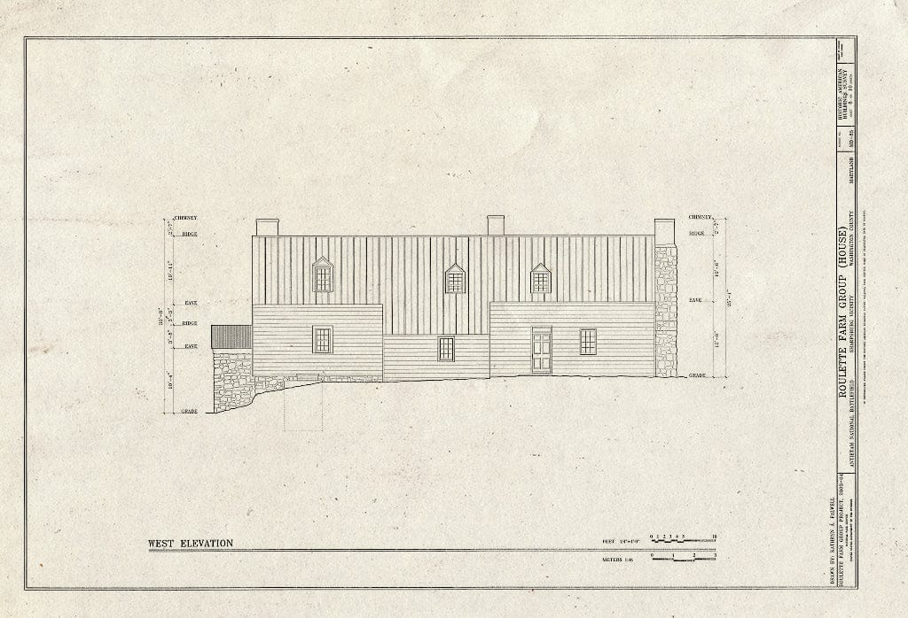 Blueprint HABS MD,22-Anti.V,1- (Sheet 8 of 10) - Roulette Farm, House, Sharpsburg, Washington County, MD