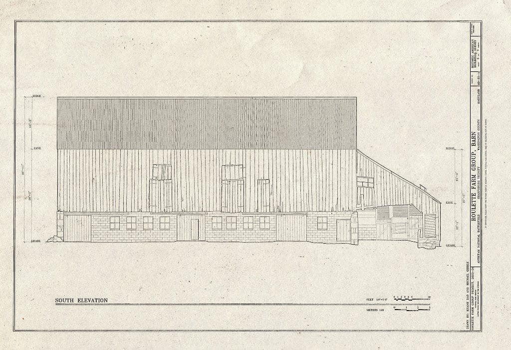 Blueprint HABS MD,22-Anti.V,1-A- (Sheet 5 of 7) - Roulette Farm, Barn, Sharpsburg, Washington County, MD
