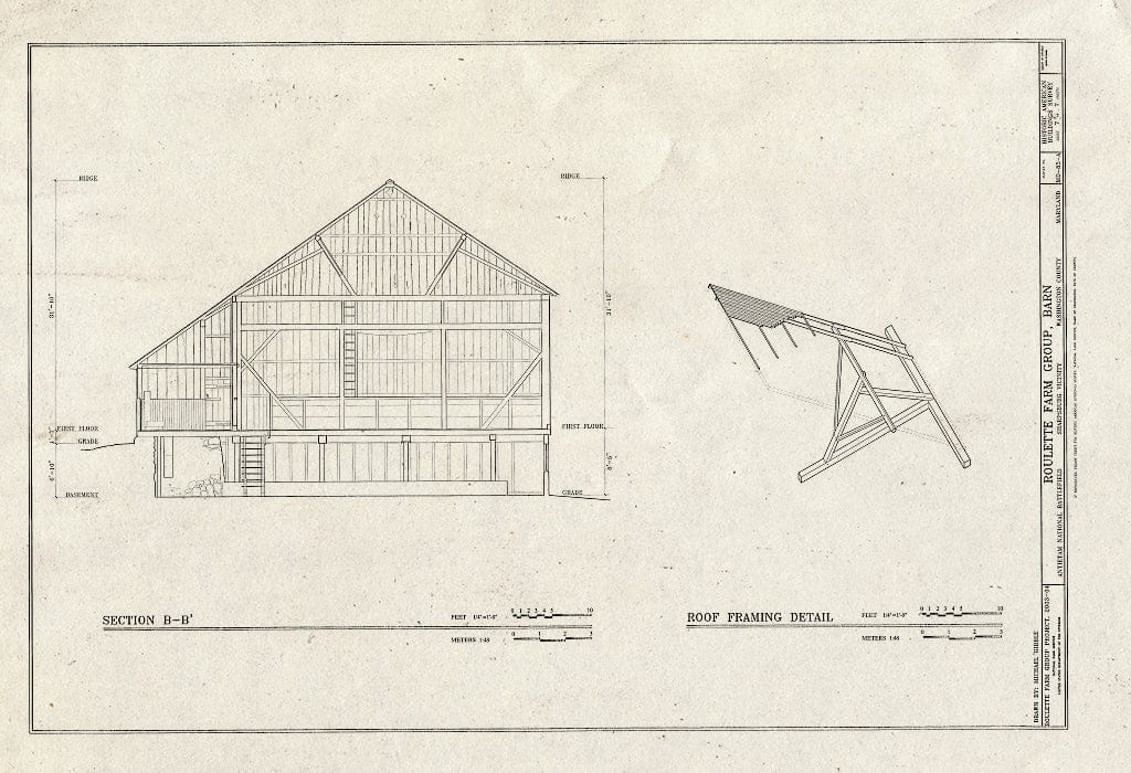 Blueprint HABS MD,22-Anti.V,1-A- (Sheet 7 of 7) - Roulette Farm, Barn, Sharpsburg, Washington County, MD
