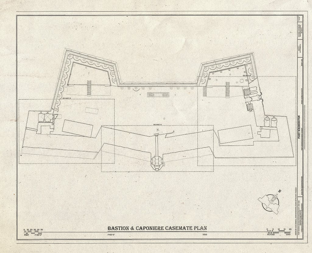 Blueprint HABS MD,17-FOWA,5- (Sheet 4 of 27) - Fort Washington, Fort, 13551 Fort Washington Road, Fort Washington Forest, Prince George's County, MD