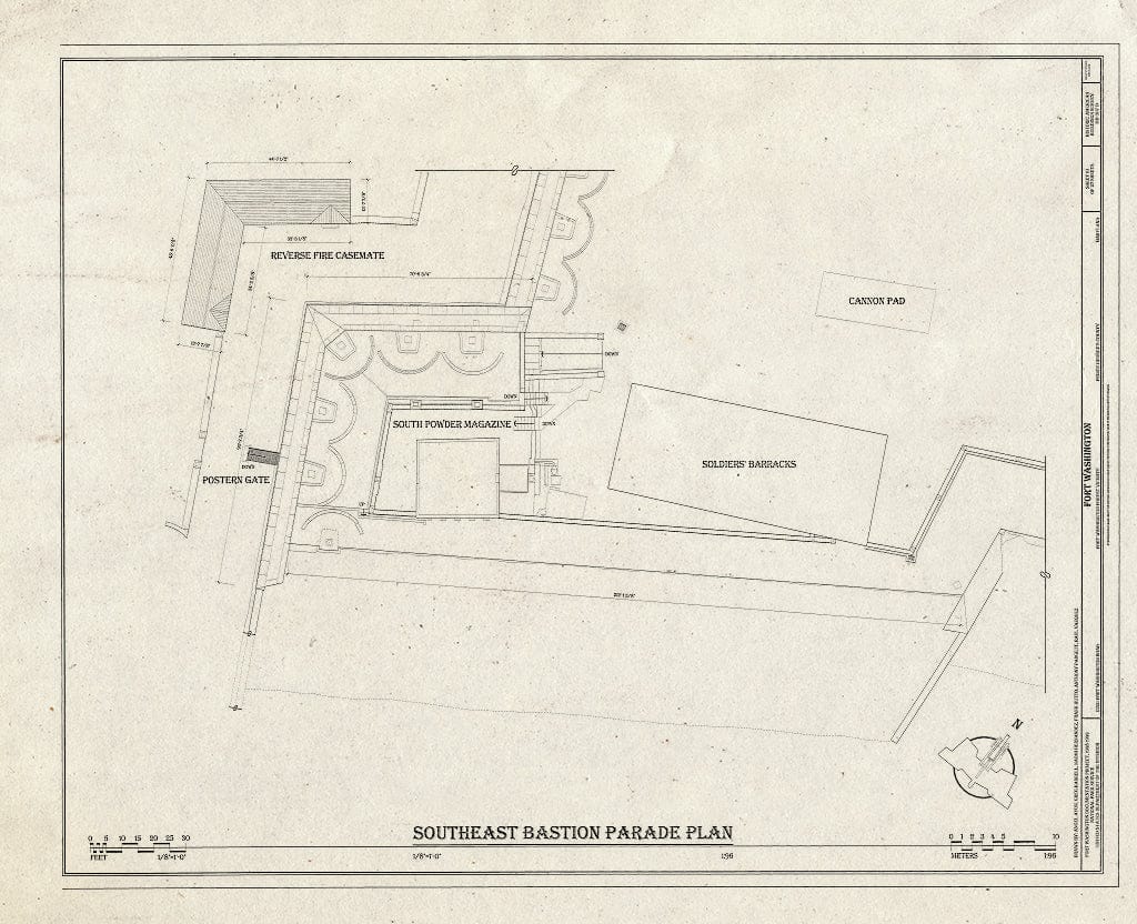 Blueprint HABS MD,17-FOWA,5- (Sheet 10 of 27) - Fort Washington, Fort, 13551 Fort Washington Road, Fort Washington Forest, Prince George's County, MD