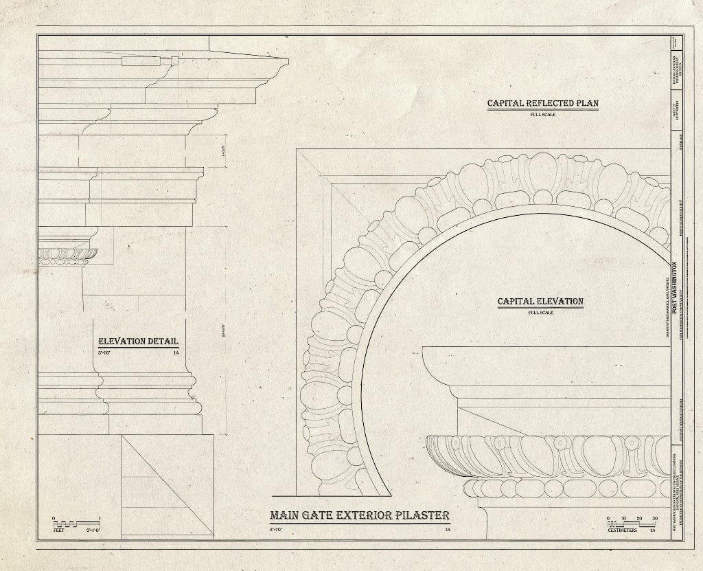 Blueprint HABS MD,17-FOWA,5- (Sheet 23 of 27) - Fort Washington, Fort, 13551 Fort Washington Road, Fort Washington Forest, Prince George's County, MD