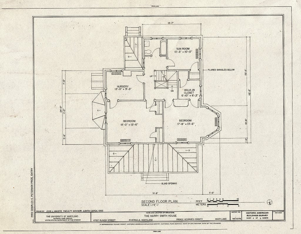 Blueprint HABS MD,17-RIV,2- (Sheet 4 of 9) - Harry Smith House, 4707 Oliver Street, Riverdale Park, Prince George's County, MD
