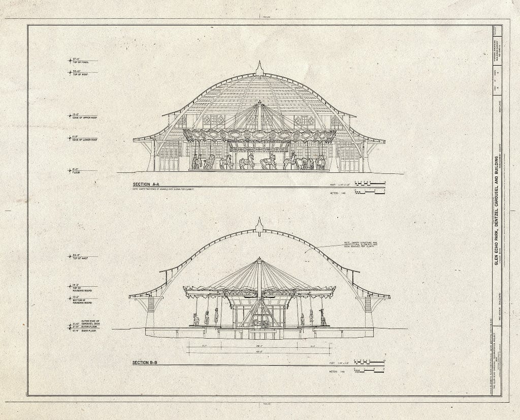 Blueprint HABS MD,16-GLENEC,3A- (Sheet 4 of 6) - Glen Echo Park, Dentzel Carousel & Building, 7300 MacArthur Boulevard, Glen Echo, Montgomery County, MD